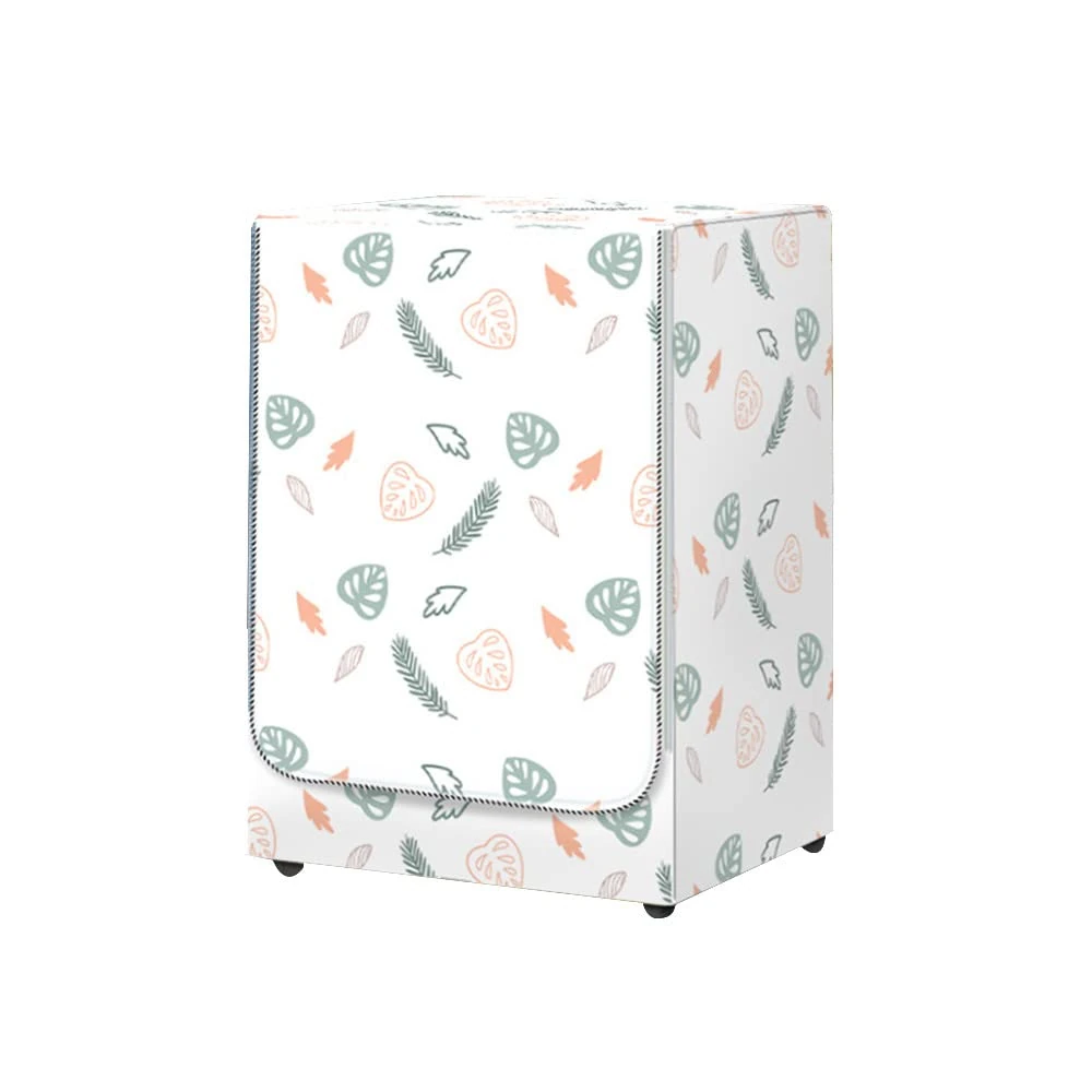 Odot Washer Dustproof Cover Front Load, Washing Machine Dryer Protector Sunscreen Waterproof Tumble Dryer Case Protective Cover for Most Front Loadi (monstera,M-capacity 8~10kg)