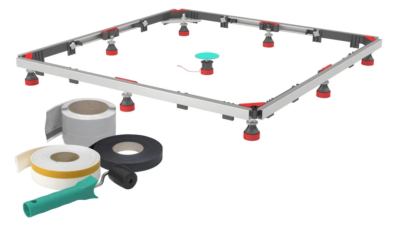 Mepa 182125 Mounting Frame SF RE 2S+ Universal Set for Sound-Absorbing Installation of Extra and Super Flat Rectangular Shower Trays Made of Steel, Acrylic, Mineral Cast-182125, Multicoloured - Image 1