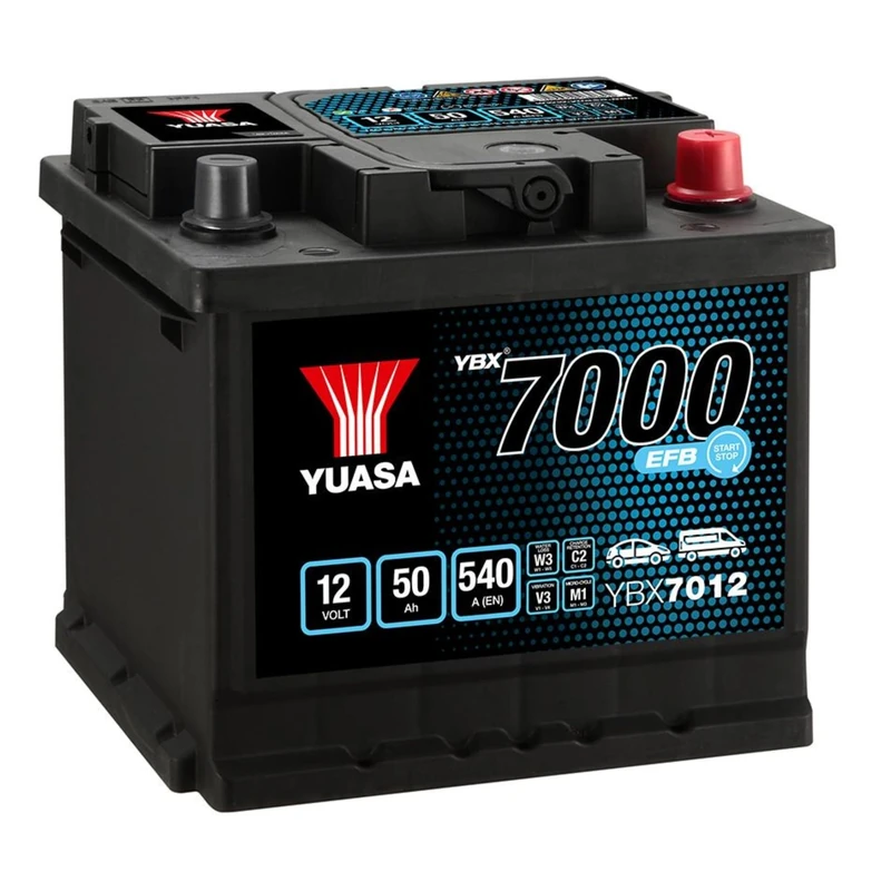 Yuasa YBX7012 12V 50Ah 540A EFB Maintenance Free Start Stop Car Battery