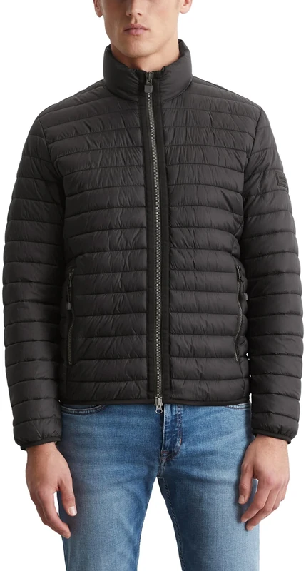 Marc OߴPolo Men's Lightweight Puffer Jacket with Stand Collar, Black (Black), 3XL