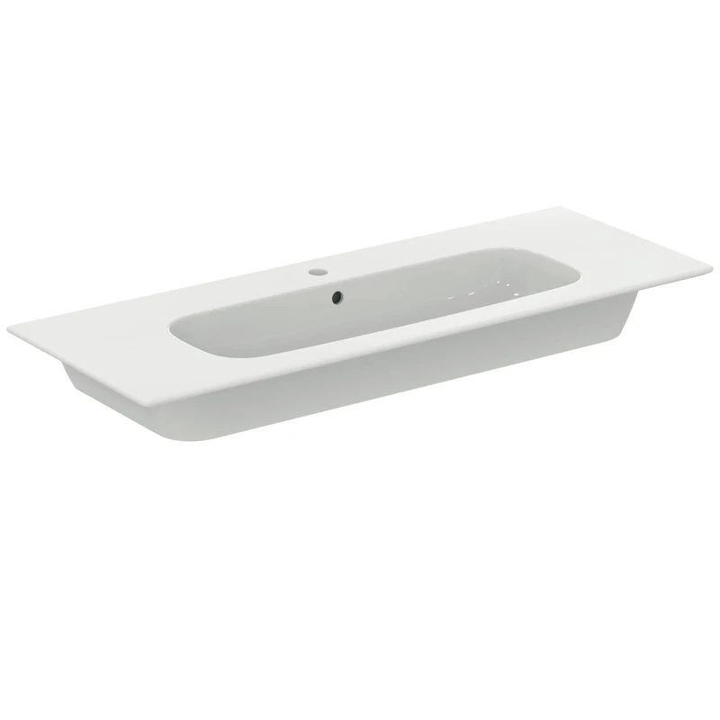 Ideal Standard - i.Life A, Rectangular washbasin top 124 cm, with Hole for taps, with Hole Overflow, White