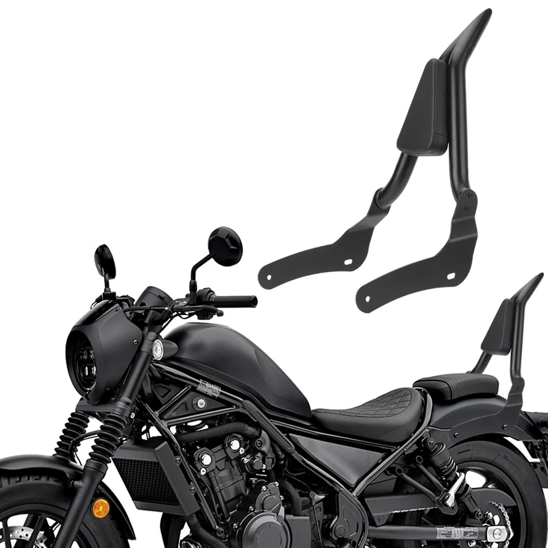 Bravema Motorcycle Sissy Bar, Detachable Passenger Backrest Rear Pad Fit for Honda CMX 300 CMX 500 Rebel CMX300 CMX500 2017-2022