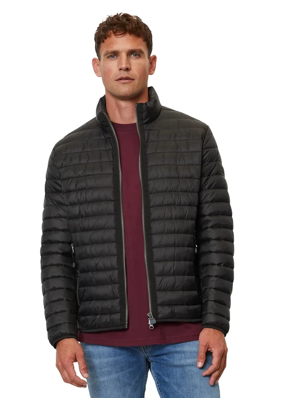 Marc OߴPolo Men's Lightweight Puffer Jacket with Stand Collar, Black (Black), S