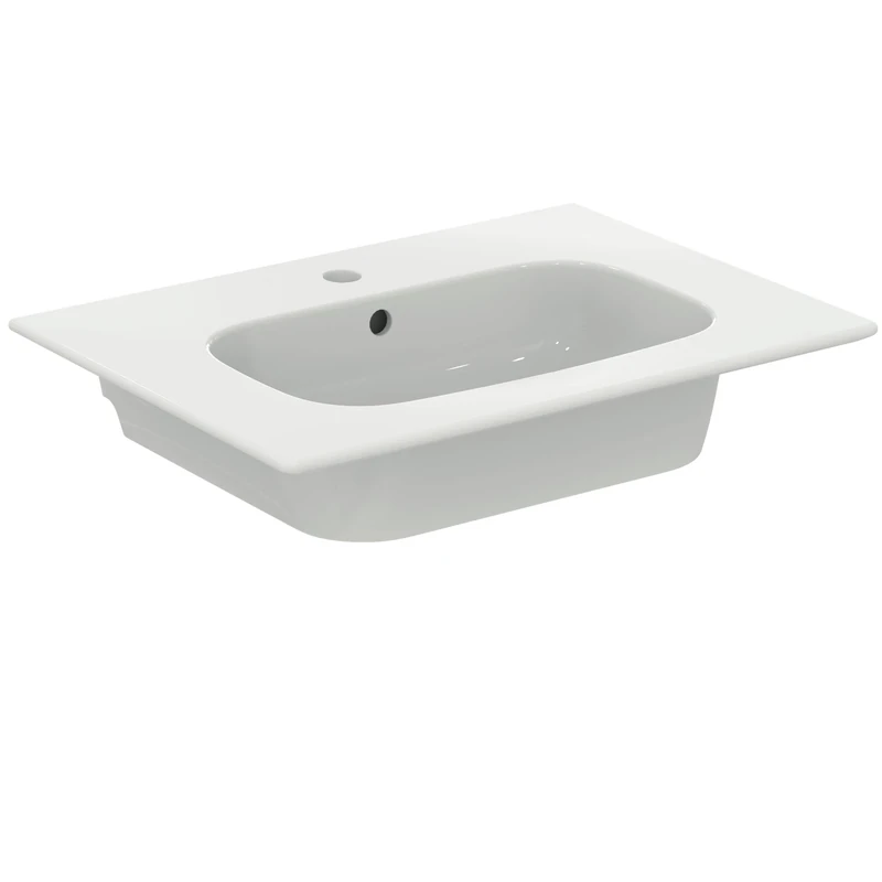 Ideal Standard - i.Life A 64 cm Rectangular Top Basin with Tap Hole and Overflow Hole White
