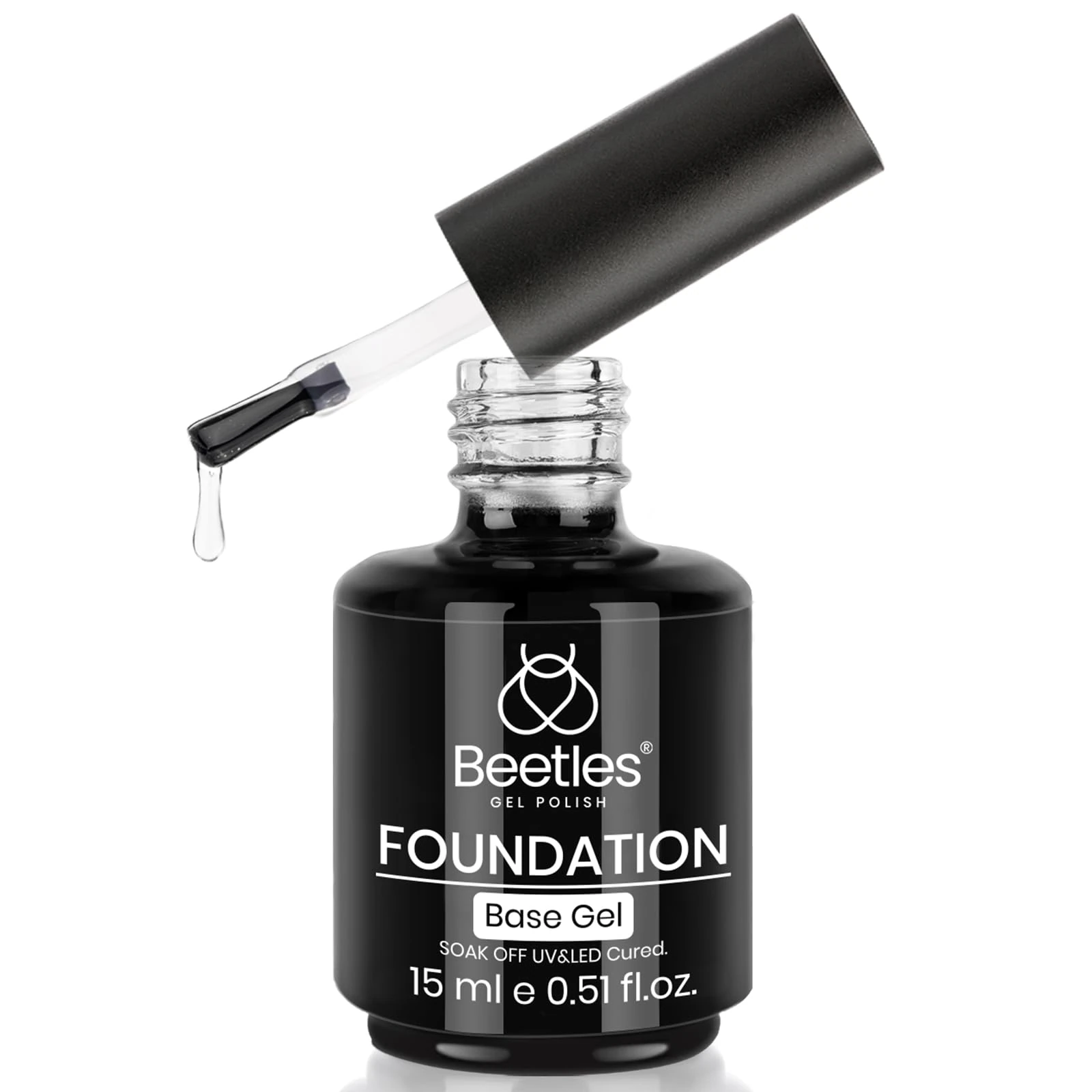 Beetles Gel Polish 15ml - No Wipe Base Coat, Shine Finish and Long Lasting Soak Off LED UV Nail Lamp for Gel Top and Base Coat Nail Art Design Manicure