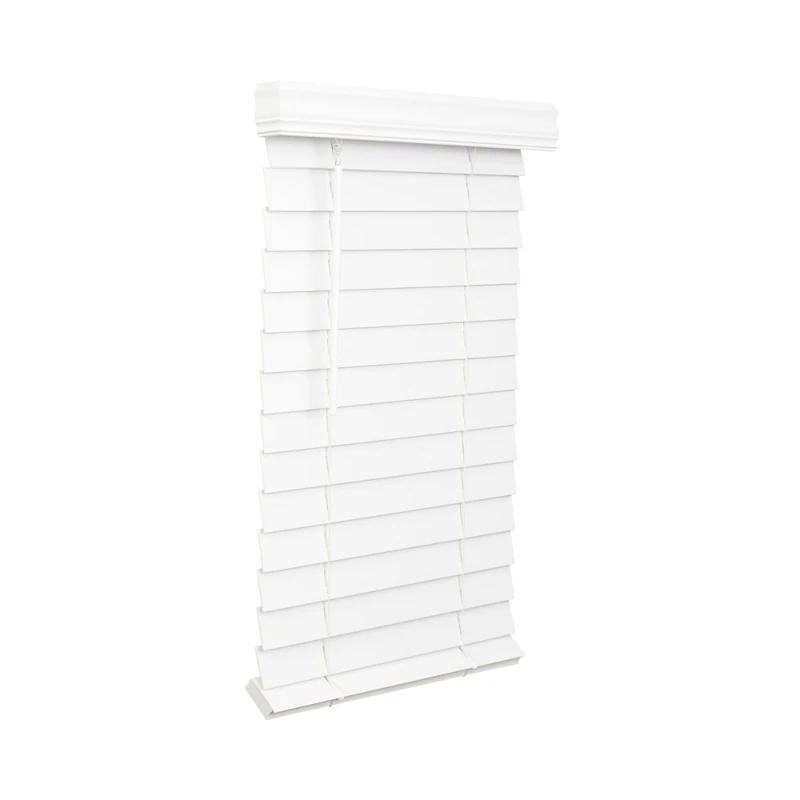 LOTUS & WINDOWARE 2.5-inch Cordless Faux Wood Blind, Plantation Style, 11" Wide x 72" Long, Smooth, Bright White – for Living Room, Bedroom, Interior Door Windows