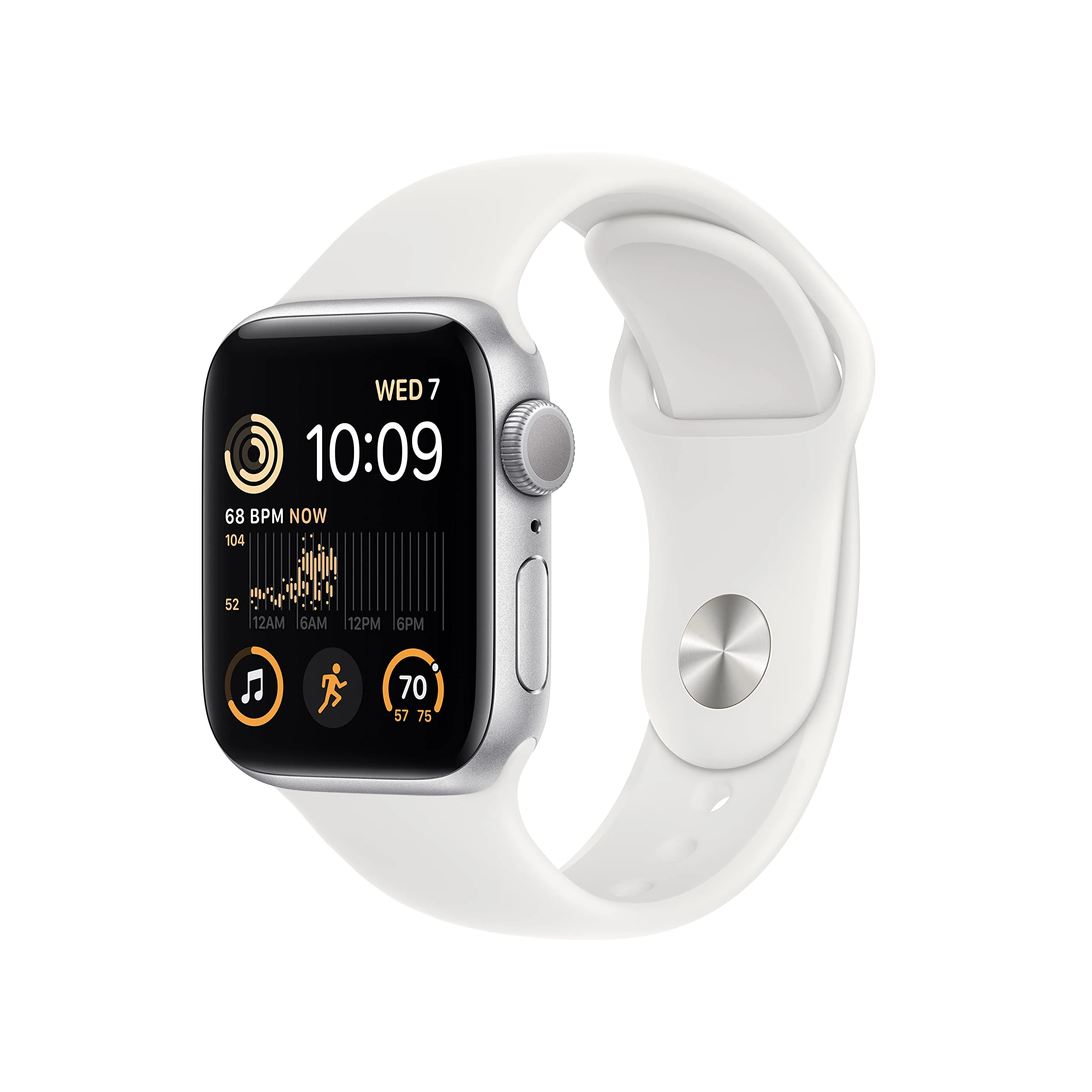 Apple Watch SE (2nd Gen) (GPS, 40mm) - Silver Aluminium Case with White Sport Band, Regular (Renewed)