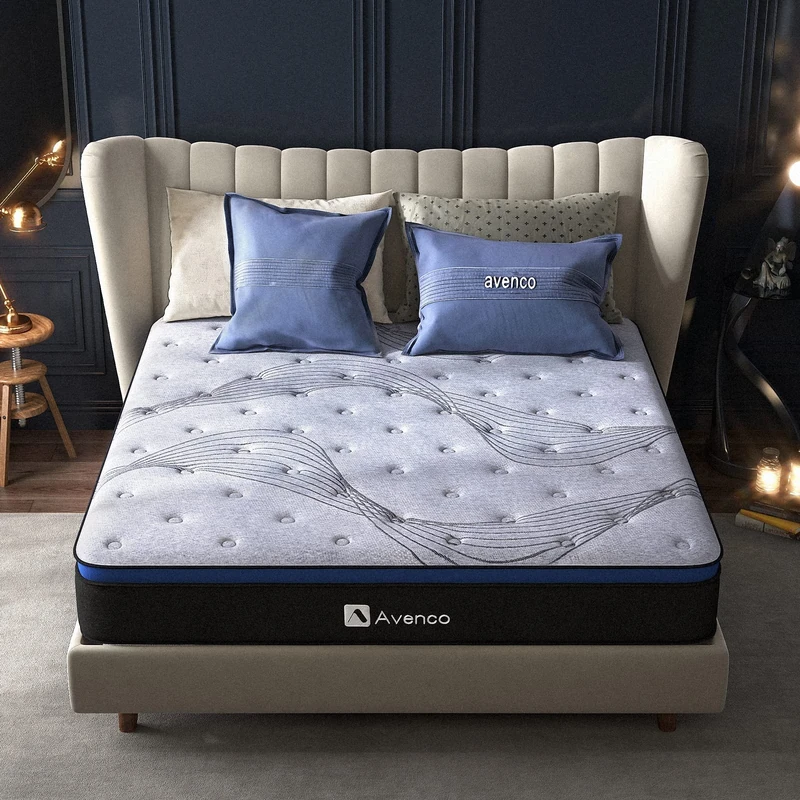 Avenco Single Innerspring Hybrid Mattress - 20cm Bamboo Foam Pocket Sprung, Skin-Friendly Soft Knitted Fabric, Edge Support, 90x190x20cm - Image 1
