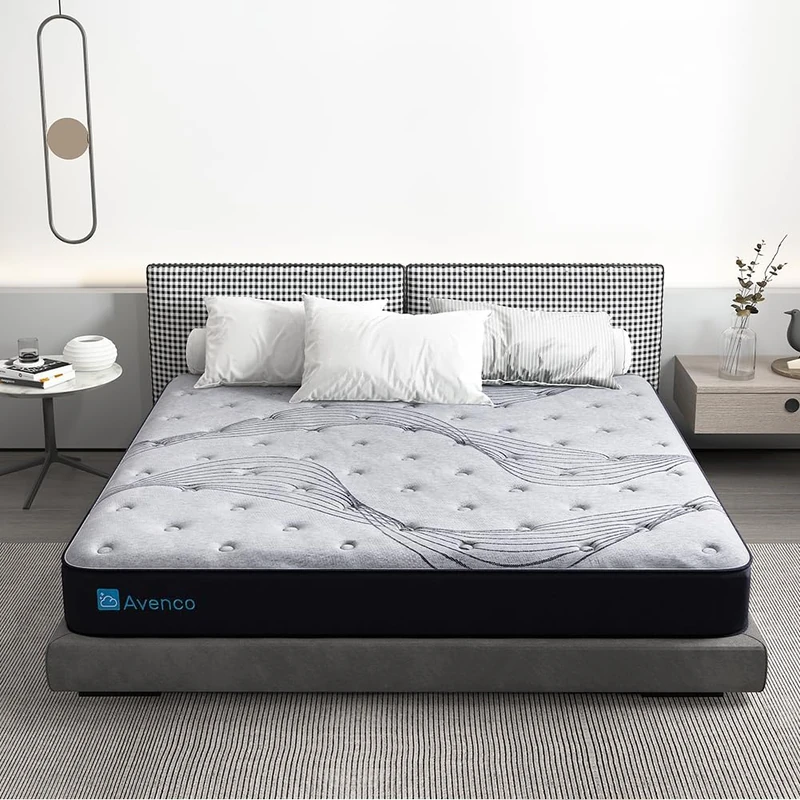 Avenco 8.5 Inch 4FT Pocket Sprung Hybrid Mattress, Firm Feel Small Double Mattress, CertiPUR Foam Sprung Mattress with Breathable Knitted Fabric 120x190x22cm