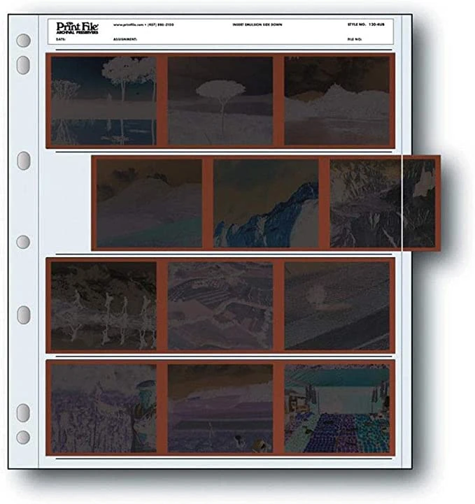 50 Sheets Print File 120 Film Negatives Photo Pages Sleeves Archival Preservers