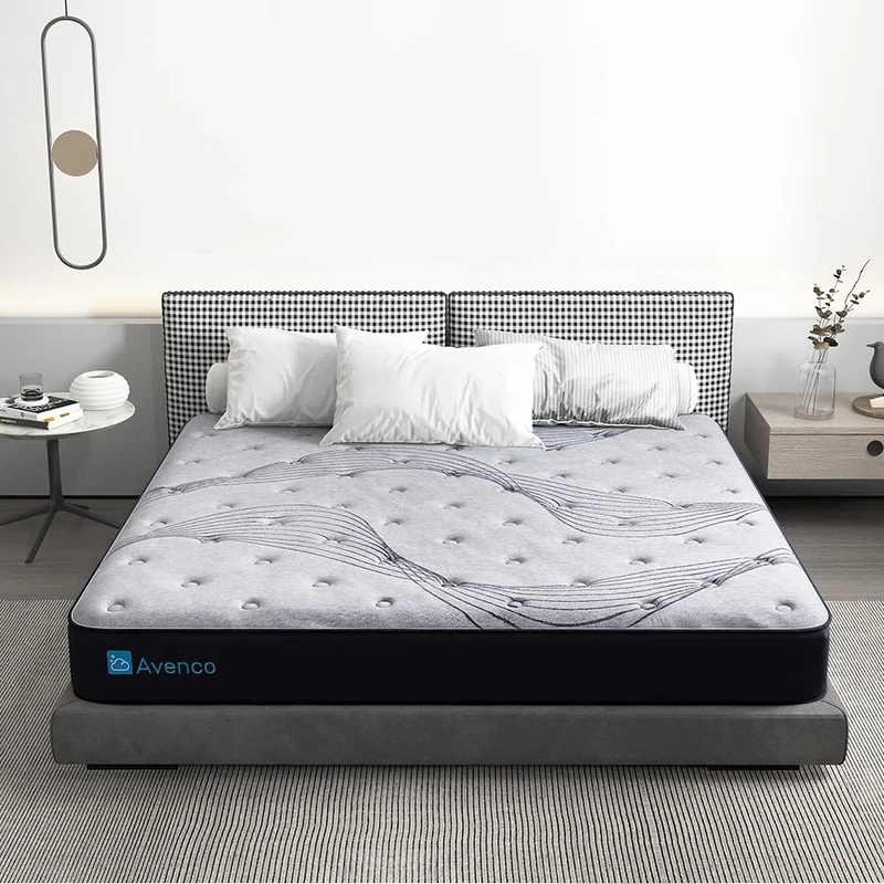Avenco Super King Firm Mattress, 8 Inch Pocket Sprung Hybrid, CertiPUR-US Foam, Polyester Blend Cover, 180x200x20cm