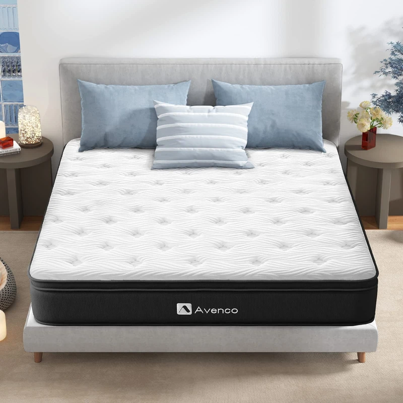 Avenco Bed Mattress Conventional, Bamboo Foam, King, Blue (AHMS005-UK0420)