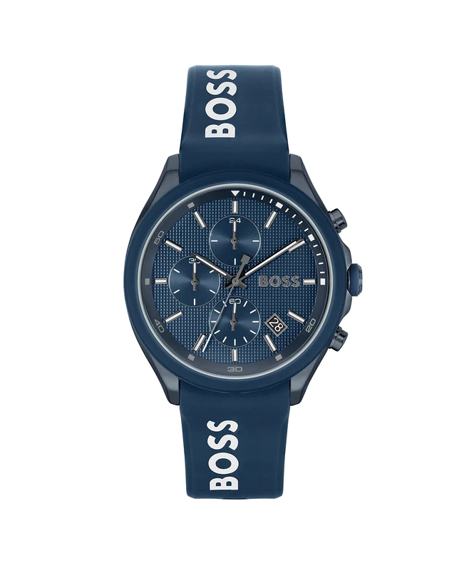 BOSS Chronograph Quartz Watch for Men Velocity Collection with Blue Silicone Bracelet - 1514061