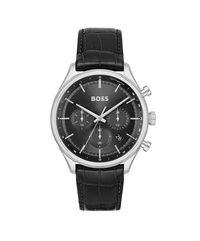 BOSS Chronograph Quartz Watch for Men Gregor Collection with Black Leather Strap - 1514049