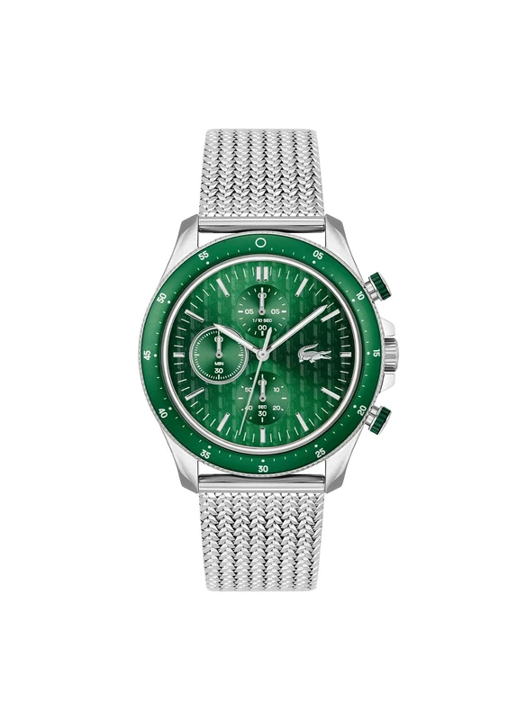 Lacoste Chronograph Quartz Watch for Men NEO Heritage Collection with Silver Stainless Steel Bracelet - 2011255