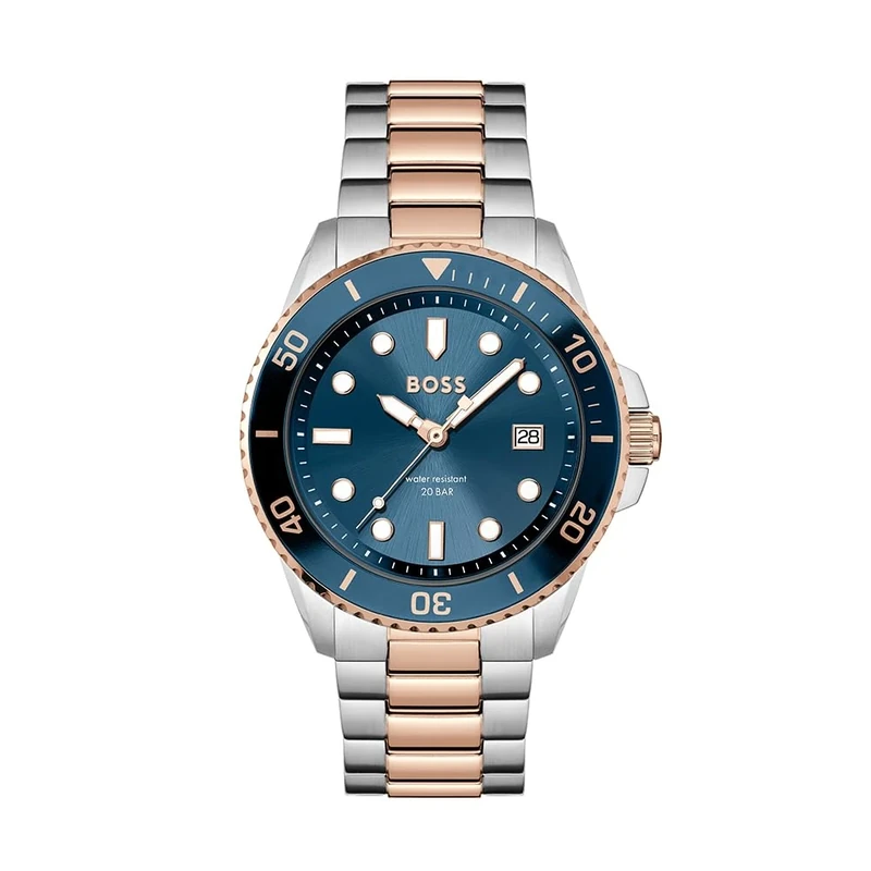 BOSS Analogue Quartz Watch for Men ACE Collection with Two-Tone Stainless Steel Bracelet - 1514012