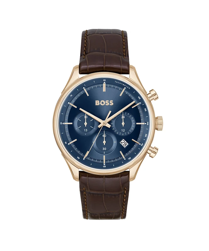 BOSS Chronograph Quartz Watch for men with Brown Leather strap - 1514050
