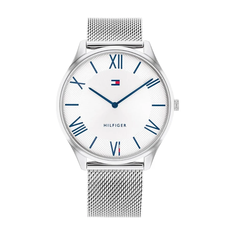 Tommy Hilfiger Analogue Quartz Watch for Men with Silver Stainless Steel Mesh Bracelet - 1710512