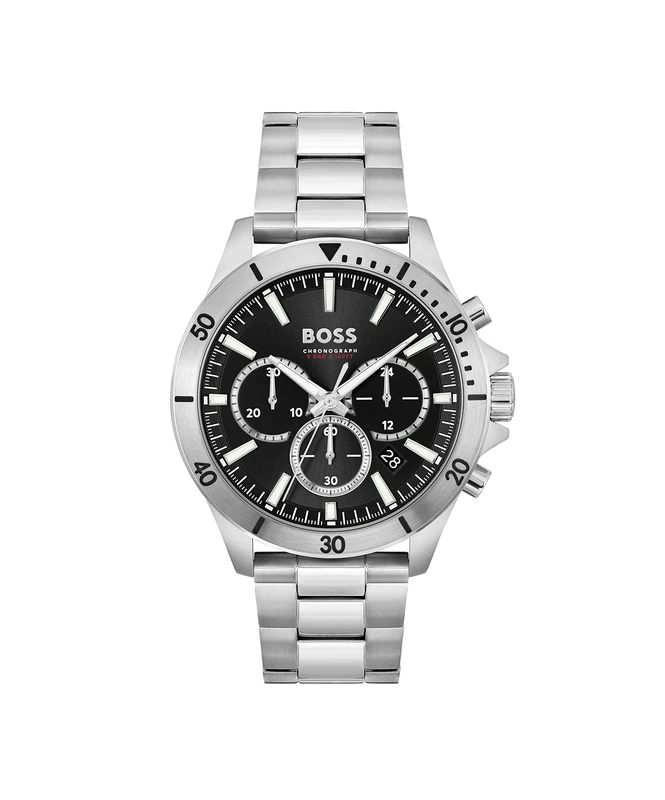 BOSS Chronograph Quartz Watch for Men TROPER Collection with Silver Stainless Steel Bracelet - 1514057