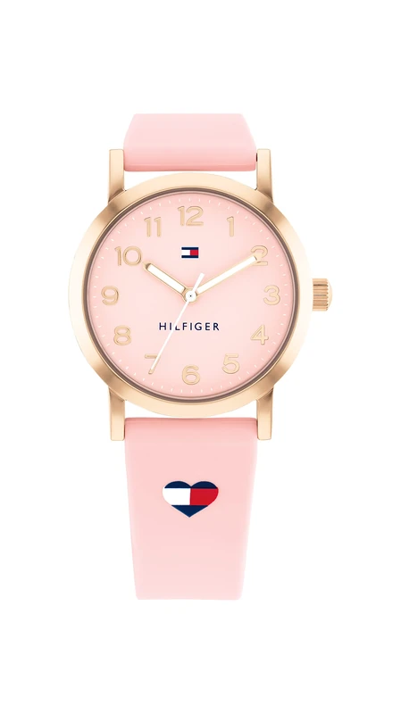 Tommy Hilfiger Three Hand Quartz Movement Watch for Youth with Pink Silicone Bracelet - 1720038