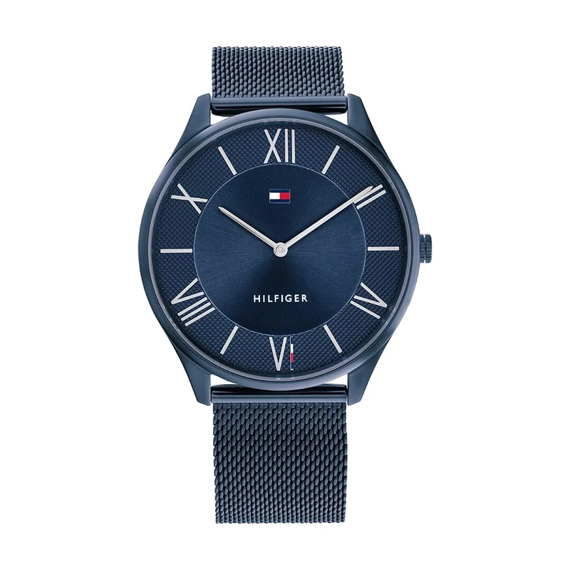 Tommy Hilfiger Analogue Quartz Watch for Men with Blue Stainless Steel Mesh Bracelet - 1710514