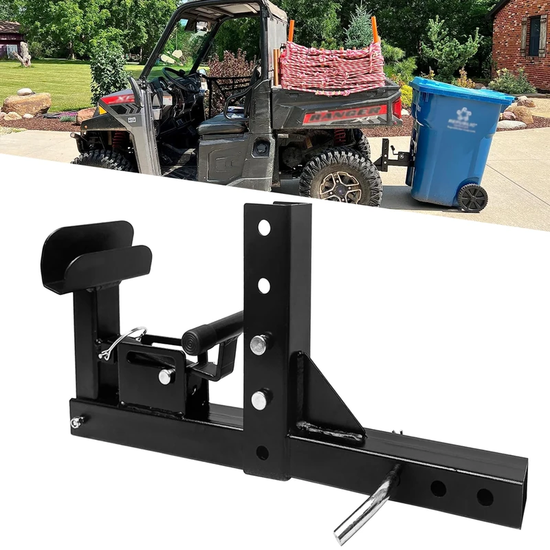 VONLX Adjustable Trash Can Transporter Hitch with Adaper Garbage Can Hauler Towing Hitch Carrier with 2'' Hitch Receiver Fits Most Models of Trailers,Trucks,Cars,Golf Carts,ATVs