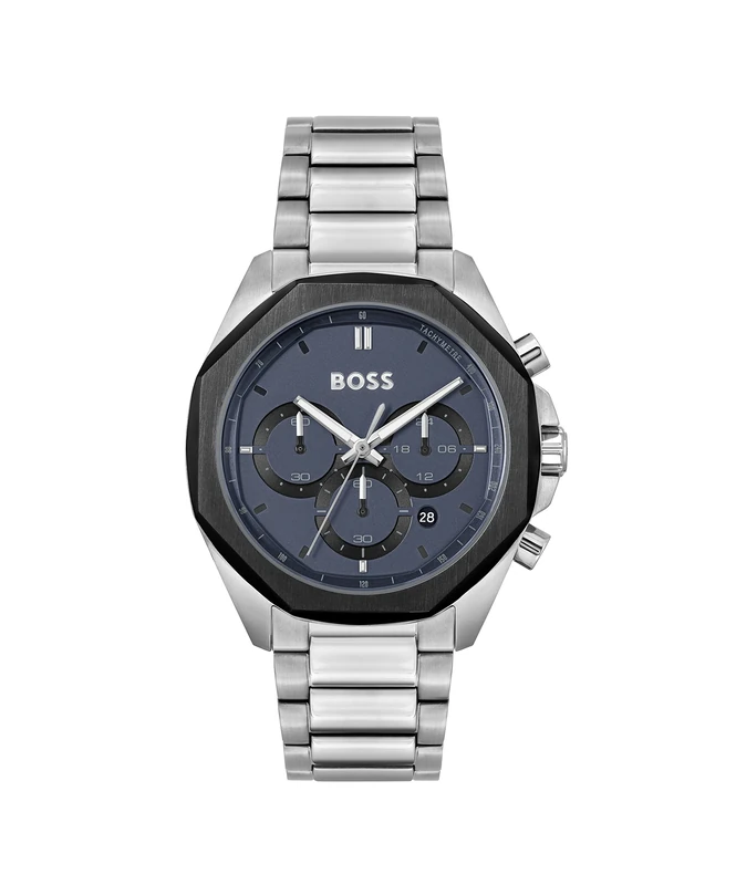 BOSS Chronograph Quartz Watch for Men Cloud Collection with Silver Stainless Steel Bracelet - 1514015 - Image 1