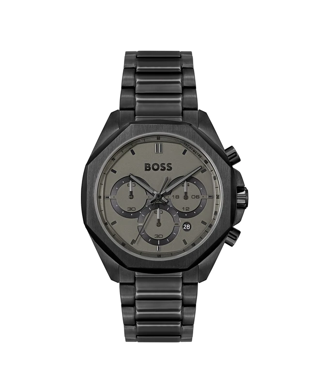 BOSS Chronograph Quartz Watch for Men Cloud Collection with Black Stainless Steel Bracelet - 1514016