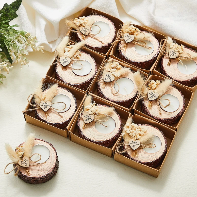 100 Pcs Rustic Wedding Candle Holders - Bridal Shower Favors & Decorations