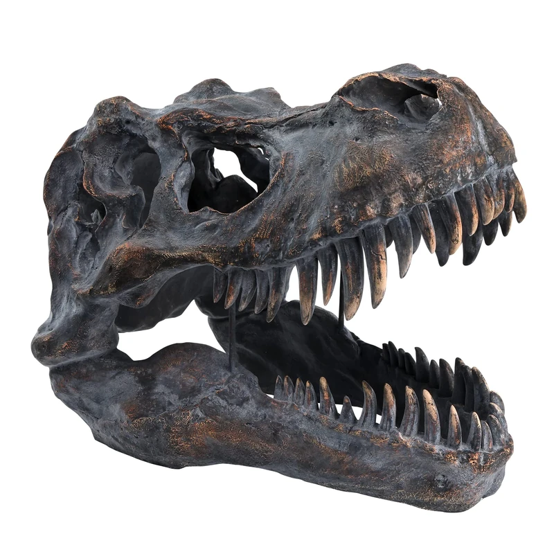 HEINBOW Giant Tyrannosaurus Rex Dinosaur Skull Wall Hanging Fossil Figurine - T-Rex Head Trophy Faux Taxidermy Wall-Mounted Decor Decoration Sculpture 20'' Long