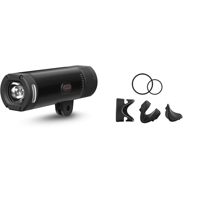 Garmin Varia UT800 Smart Headlight with Helmet Mount,Black, Urban Edition & Garmin Varia universal seat post quarter-turn o-ring mount