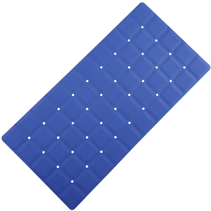Webos Foldable Silicone Bathtub Mat: Jumbo Size Heavy Duty Safety Bath Mat for Tub Without Suction Cups Non Slip Bath & Shower Mat for Textured, Reglazed, Refinished Tub (Navy Blue, 35.8 x 17.7) - Image 1
