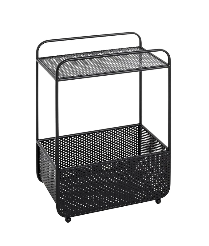 HAKU Möbel End Table Black, Metal - Size: W 41 cm X H 58 cm X D 25 cm, Style: Modern