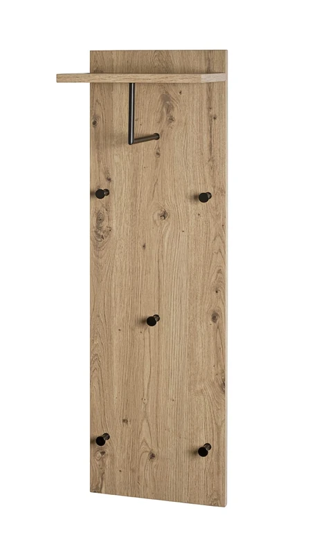 HAKU Möbel Wardrobe Oak, Black, MDF, Metal - Size: W 30 cm X H 100 cm X D 20 cm, Style: Modern