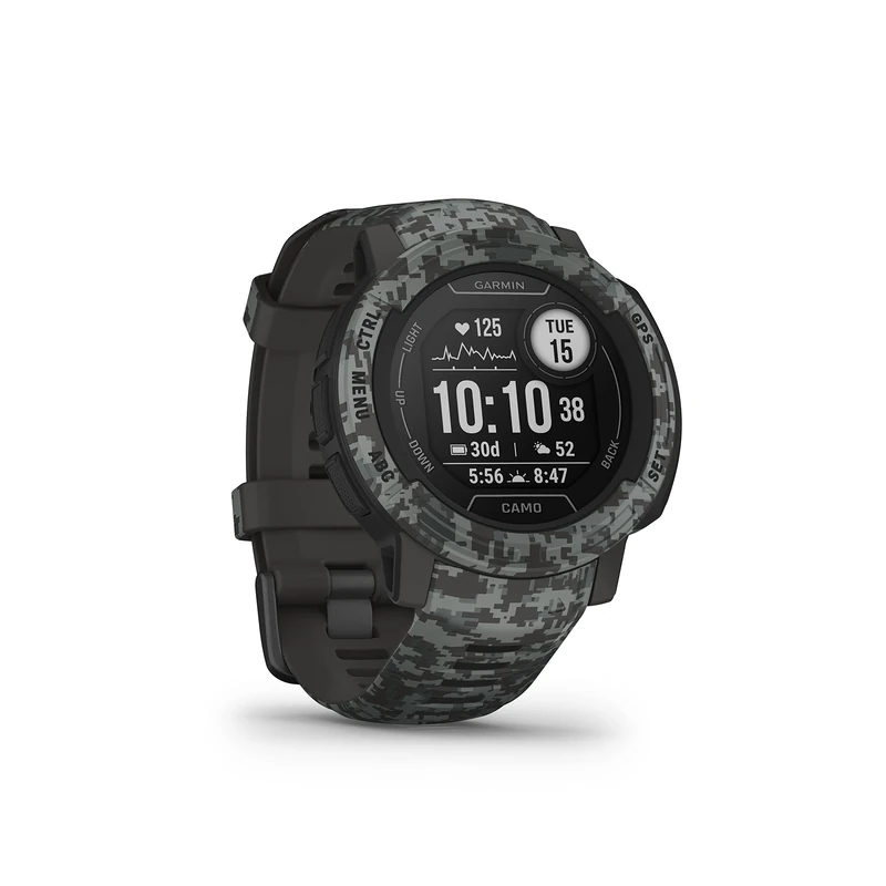 Garmin [Renewed Instinct 2 GPS 45mm Smartwatch, Rugged watch, Built-in Sports Apps & Health Monitoring, Ultratough Design Features, up to 28 days Battery Life, Graphite Camo (Renewed)