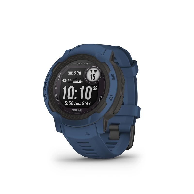 Garmin [ Renewed ] Instinct 2 SOLAR (45mm), Rugged GPS Smartwatch, Built-in Sports Apps and Health Monitoring, Solar Charging and Ultratough Design Features, Tidal Blue (Renewed)