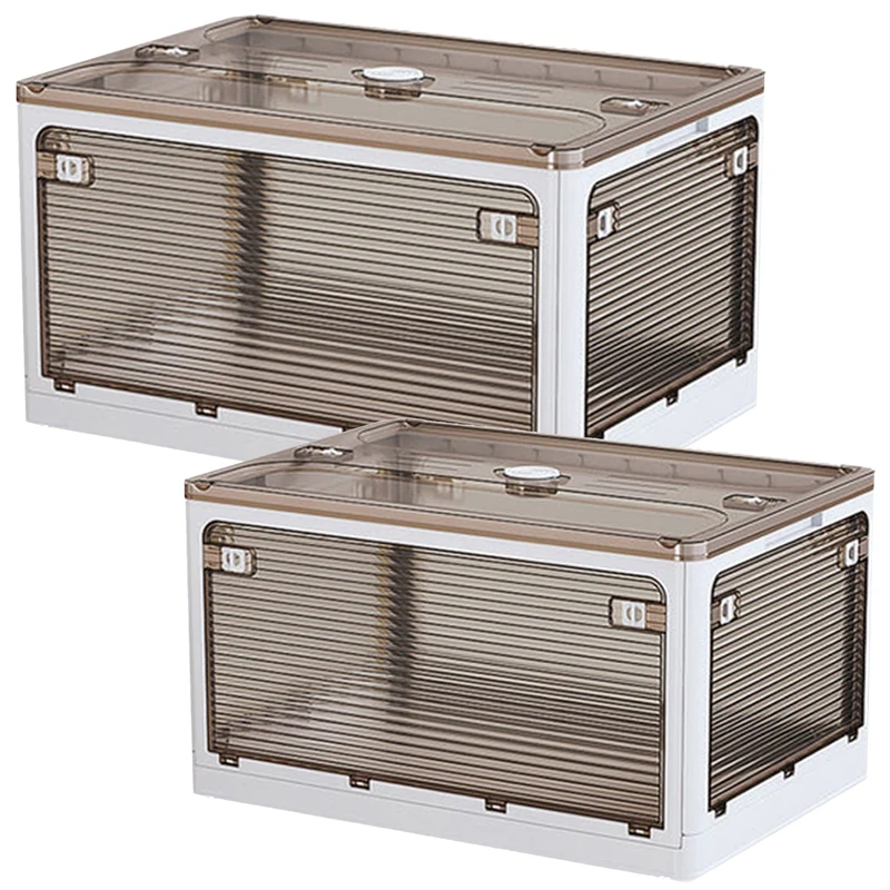 JOYBOS, Midi Set of 2 Clothes Storage Boxes 28 + 40 Litre Foldable Plastic