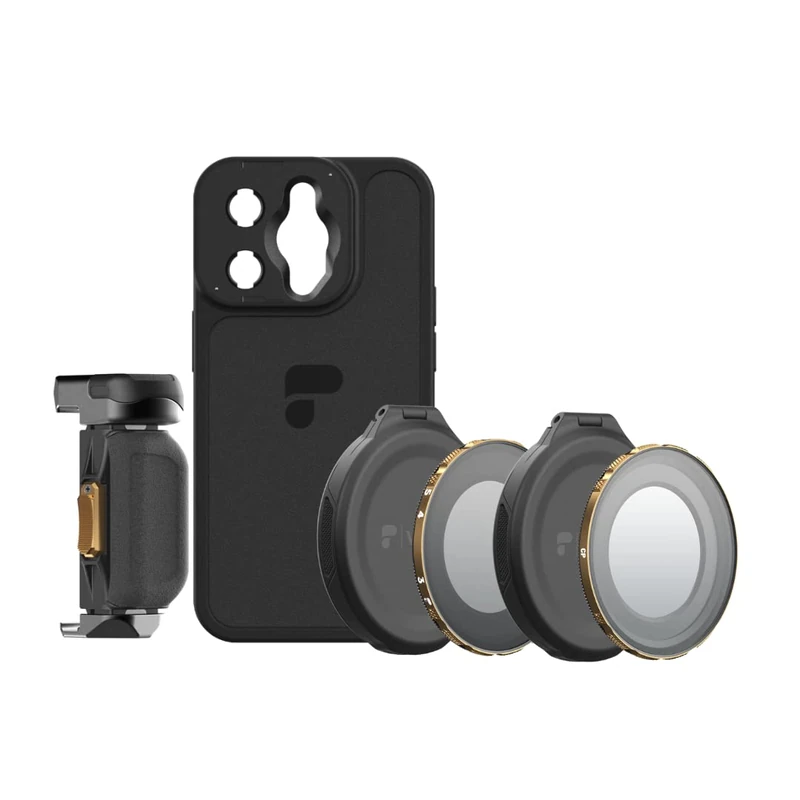 PolarPro - LiteChaser iPhone 14 Pro Max - Filmmaking Kit - Incl. iPhone 14 Pro Max Case - LiteChaser iPhone 14 Grip - VND 3-5 Filter - CP Filter - For mobile content creators