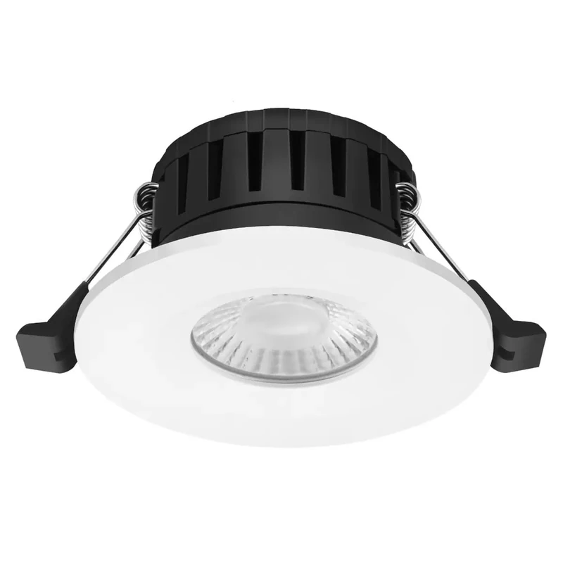 Bright Source All in One Switchable Wattage 5w/8w LED Downlight - 4 Light Colour Temperatures - 2700K 3000K 4000K 6000K Extra Warm Cool Daylight White - White Bezel IP65 Fire Rated Dimmable Spotlight