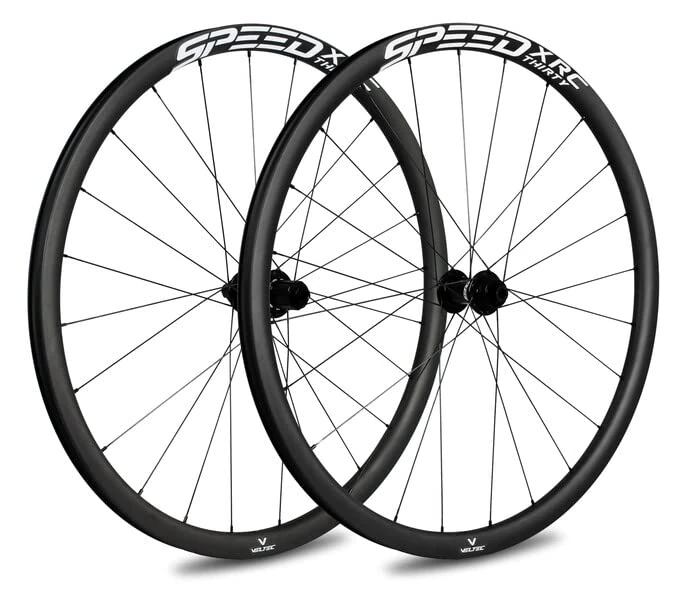 Veltec Unisex - Adult XRS Speed XRC 30 SR Disc XDR 700c Disc Bike Wheel, 12x100/12x142, Black/White, 622-22