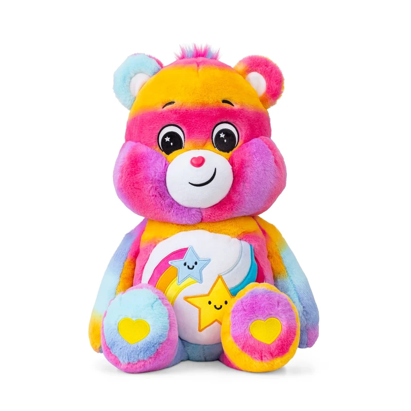 Basic Fun Care Bears Dare to Care Bear 60cm Jumbo Plush – Giant Soft Cuddly Toy for Kids Aged 4+ – Collectable Rainbow Teddy Bear – Large Plush Gift for Girls and Boys