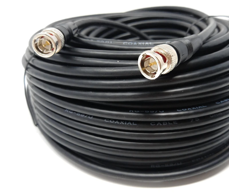 DRUT 50m BNC to BNC Cable Lead, Coaxial RG59/RG59U 75ohm for CCTV Video Camera, Male to Male Plugs 164ft