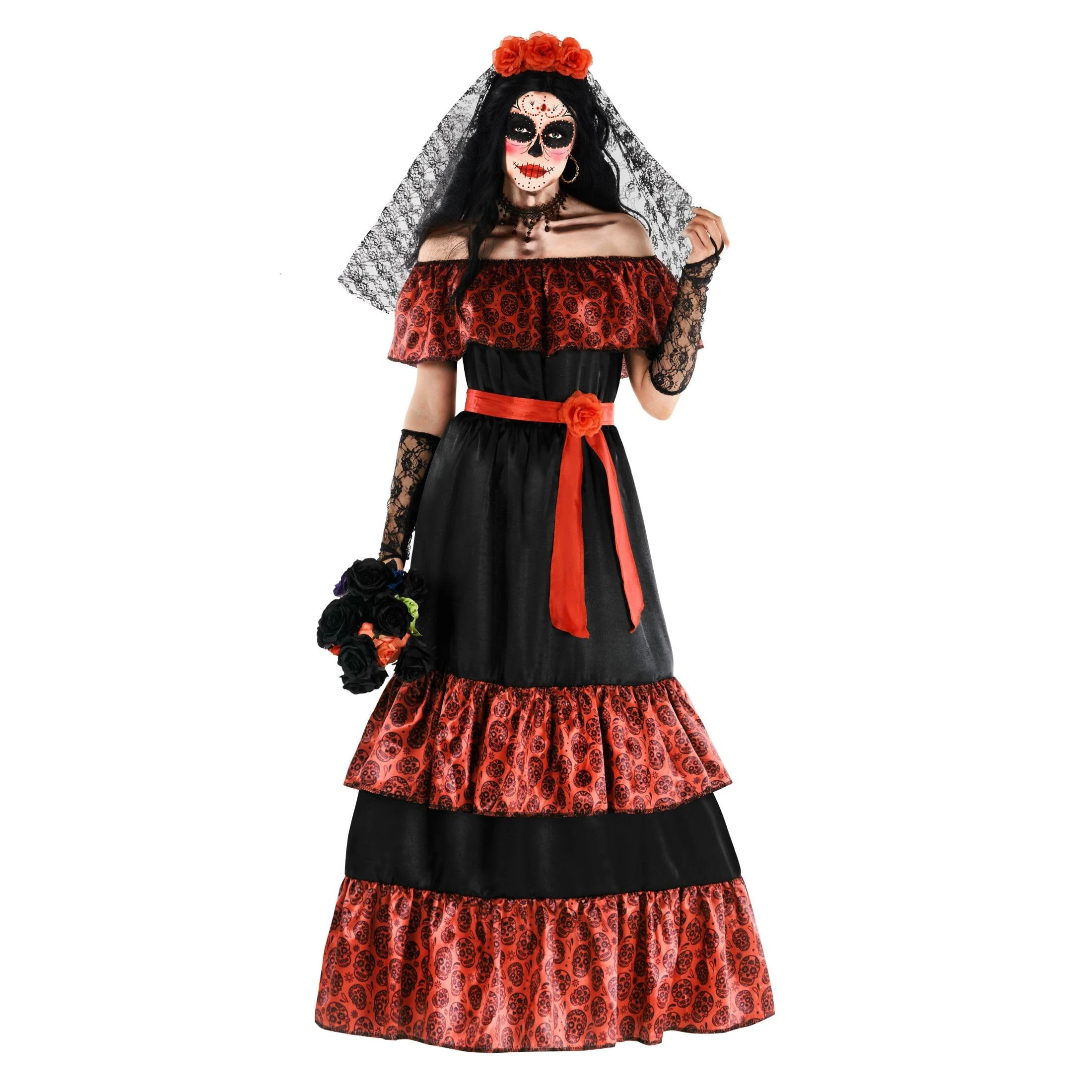 Morph Day Of The Dead Costumes For Women, Dia De Los Muertos Costume Women, Womens Halloween Costume Adult, Large