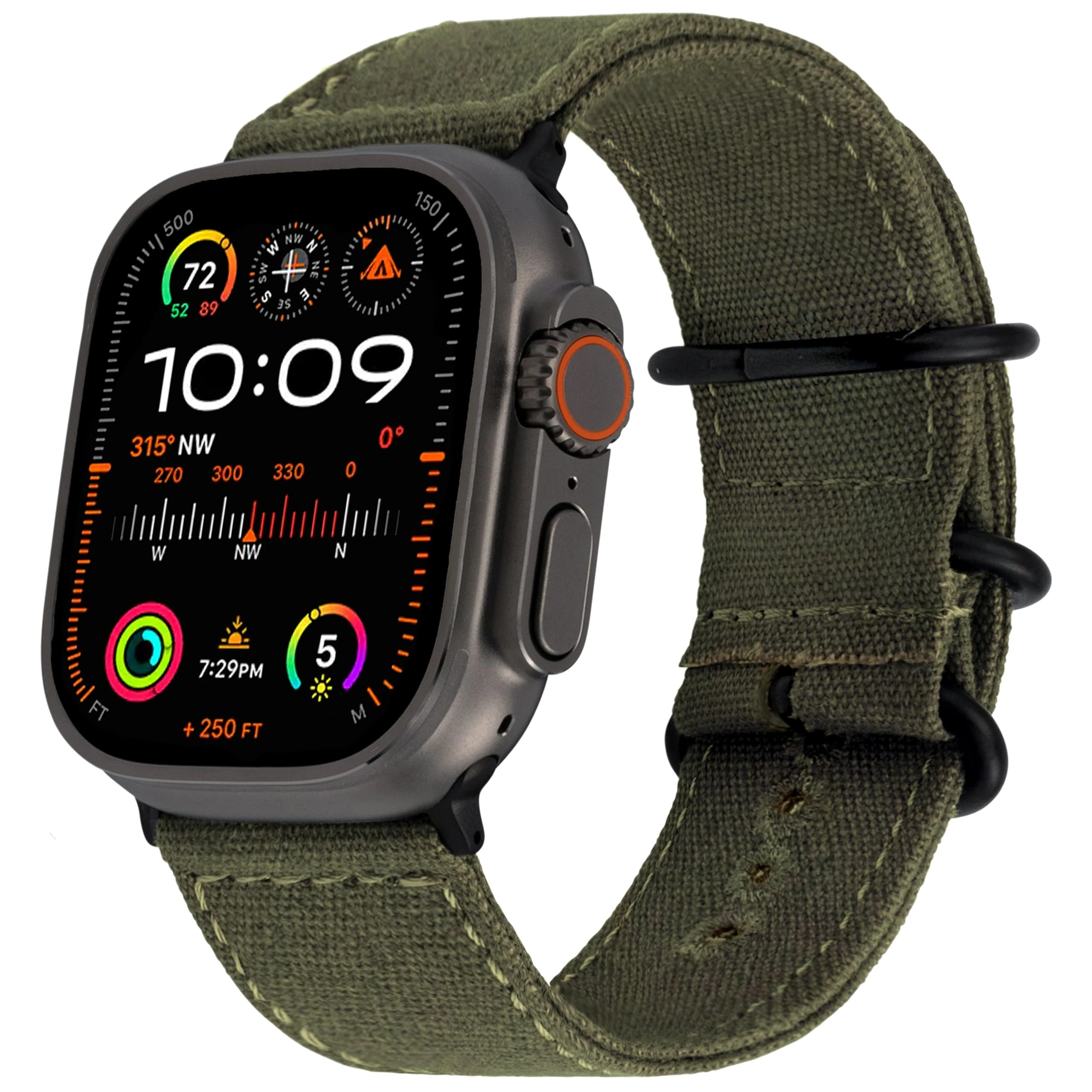 Carterjett Canvas Band | The Original Rugged Compatible with Apple Watch Band for Men & Women - Soft, Durable, Woven Canvas Mens iWatch Strap | Fits Ultra 2 & Ultra 49mm 46mm 45mm 44mm Series 10 & All