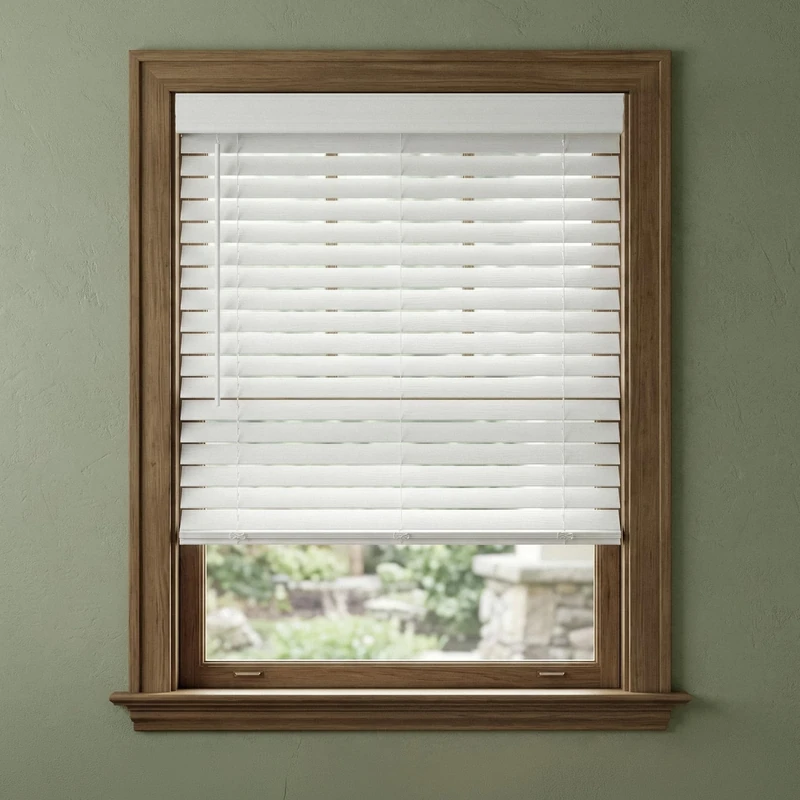Lumino 2" Faux Wood Blinds - Textured Slat, 35" W x 64" L White