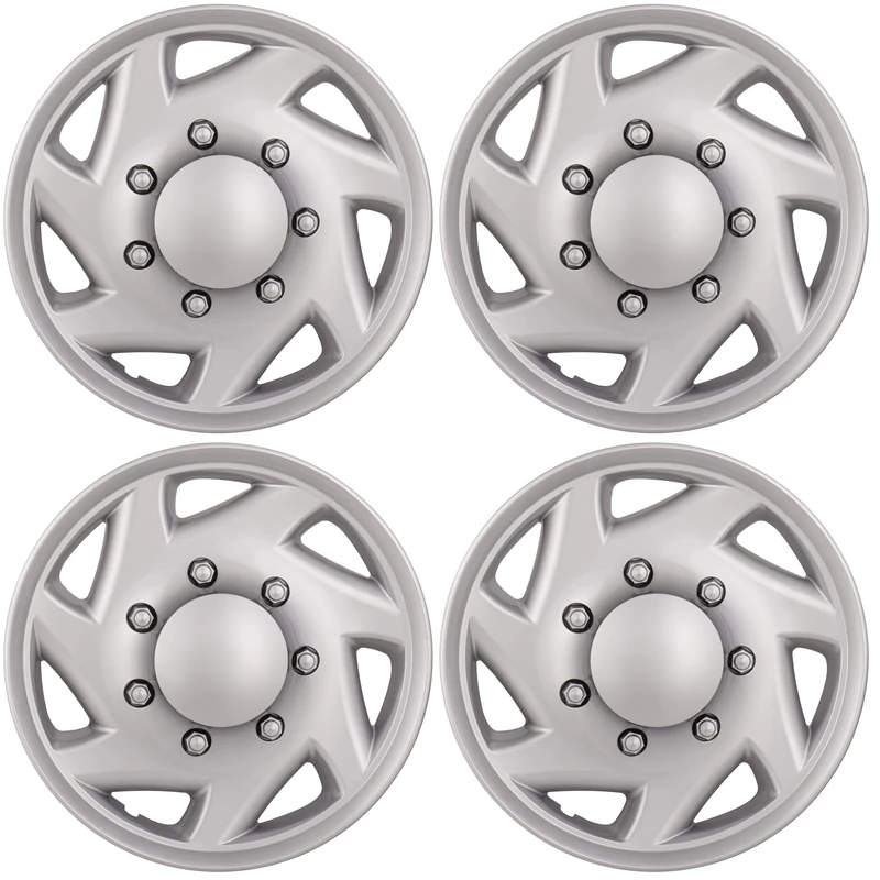 HubStar Hubcap Replacement for Ford Van 1998-2023, Premium Quality Sturdy 16-inch Wheel Cover (4 Piece Set)
