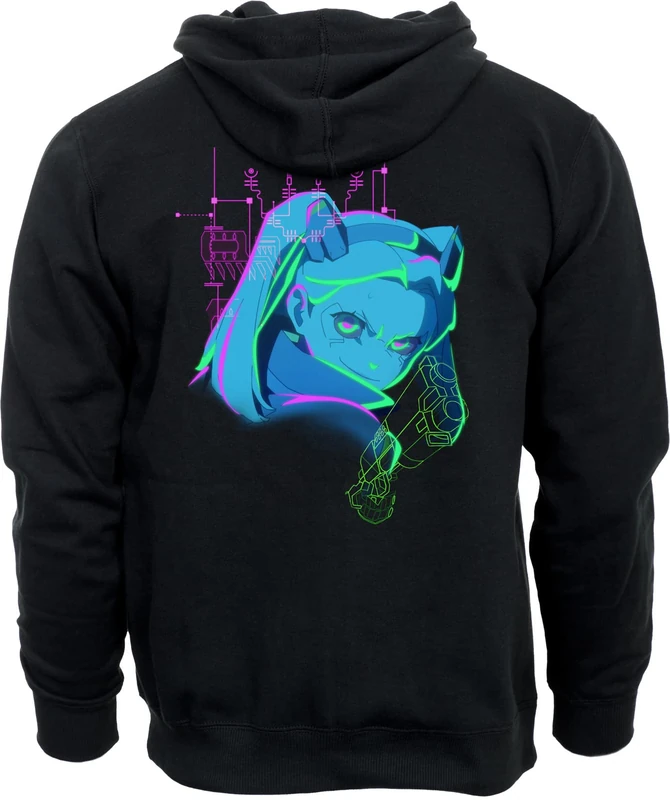 DPI Merchandising Inc. Cyberpunk: Edgerunners Hoodie Neon Rebecca Black Size L