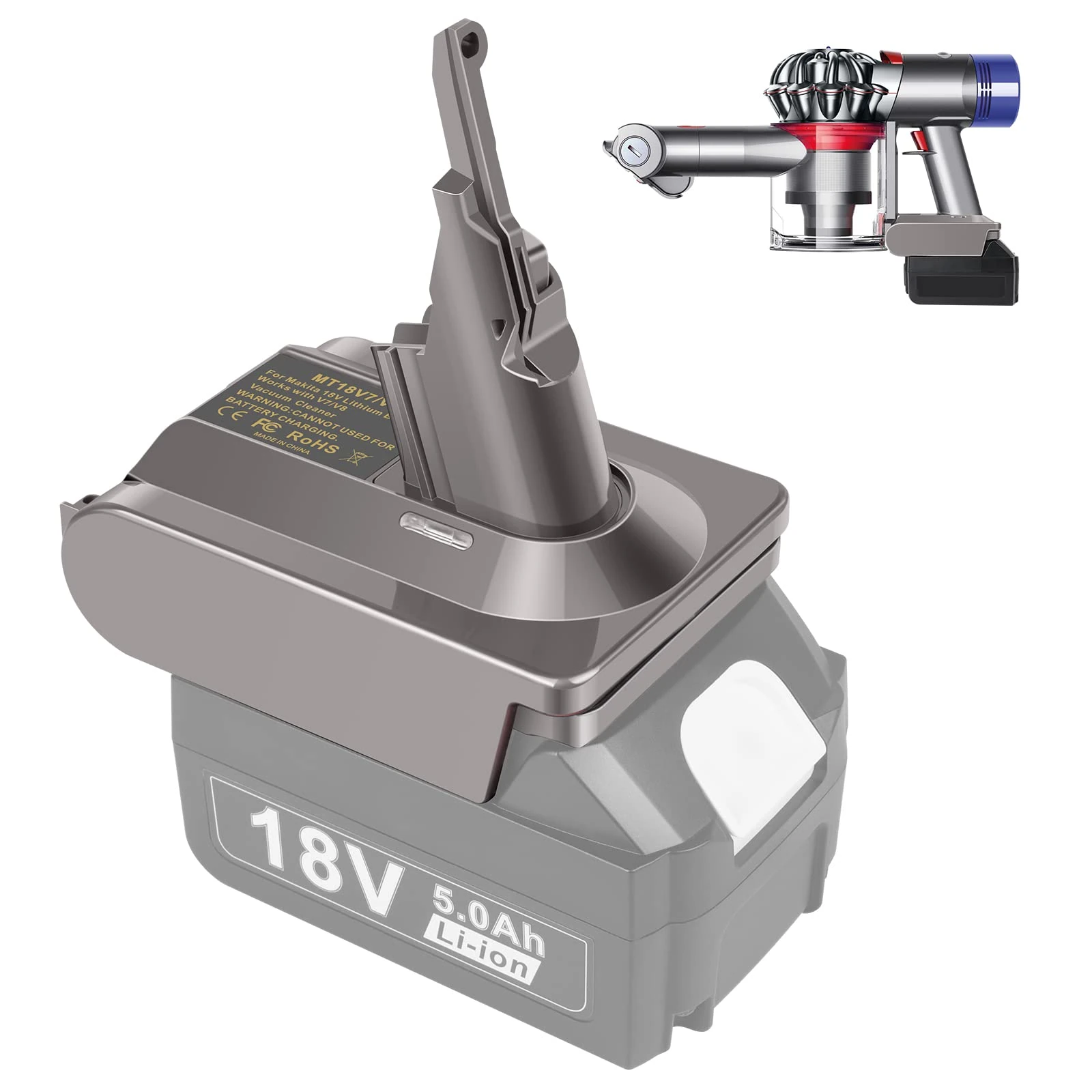 LabTEC Adapter for Dyson V7&V8 Battery, Convert for Makita Battery to Dyson V7&V8 Series Battery, Replacement for Dyson V7 V8 Absolute Fluffy Animal Trigger Motorhead Pro
