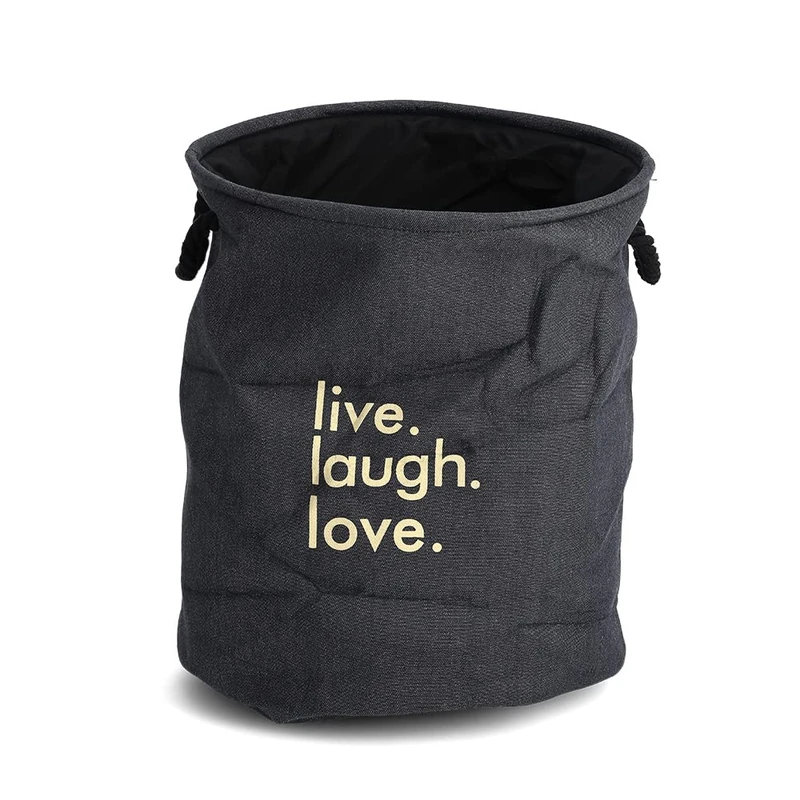 Zeller Denim 14292 Laundry Basket Cotton/Polyester Approx. Diameter 40 x 50 cm Blue