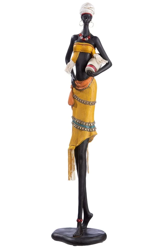 GILDE Large Modern Decorative Figure African Woman XXL - African Decoration Made of Resin - Africa Style - Height 61 cm